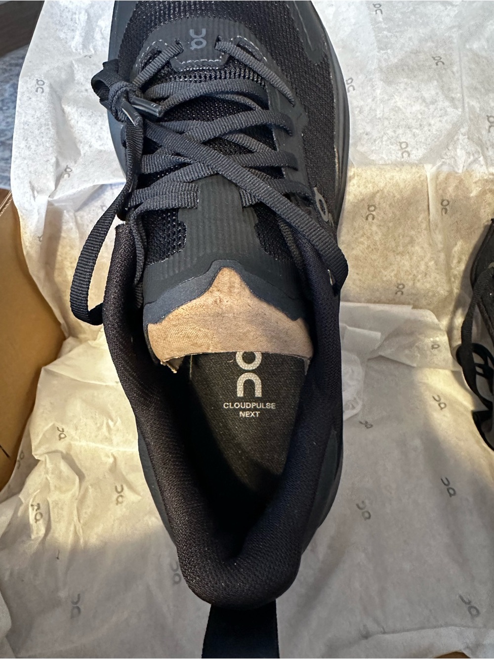 On Running Cloudpulse Next Men's Black with Tan Accent Athletic Shoes